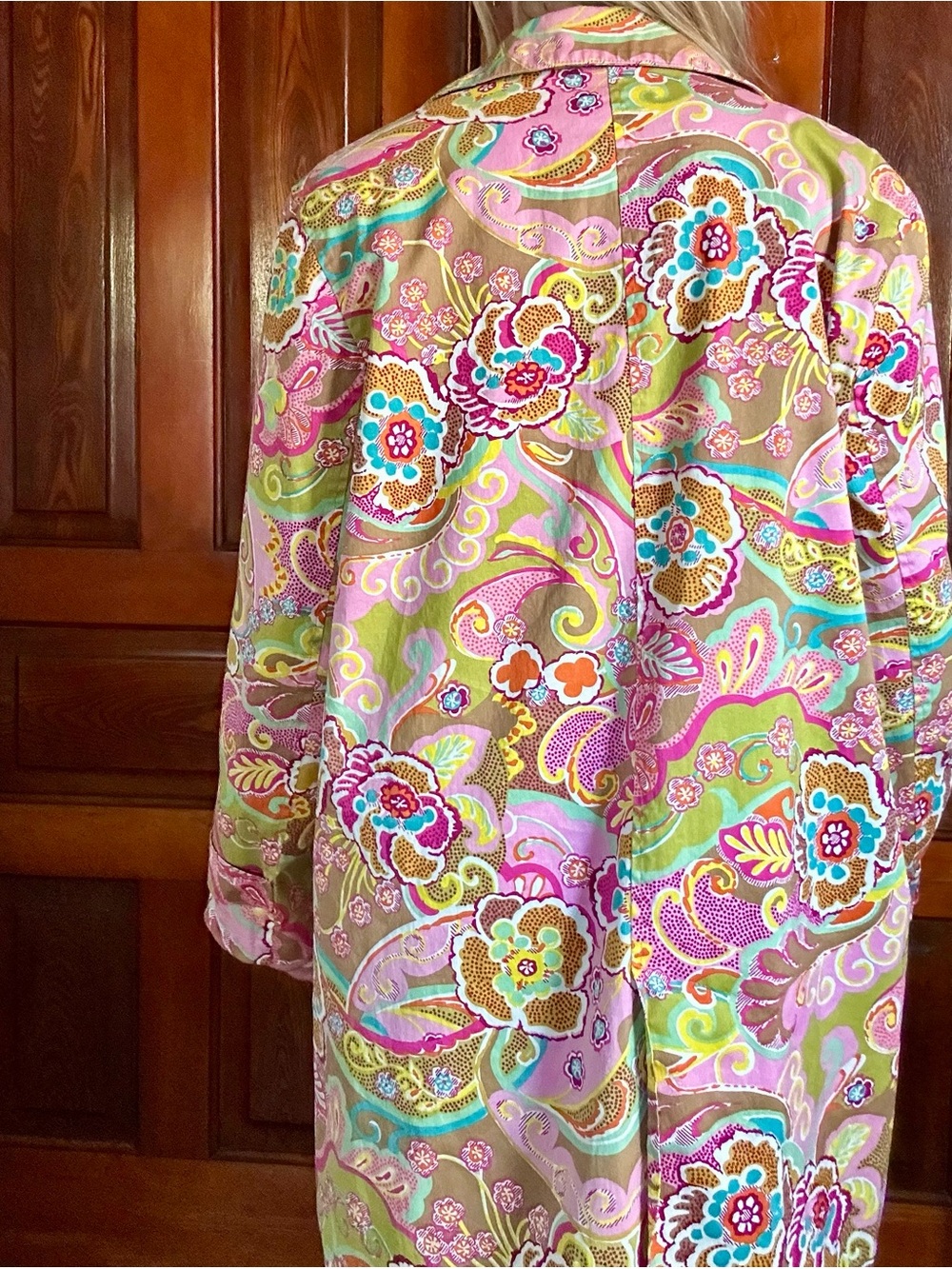 Harve Benard Pink Floral Paisley Coat - Picture 6 of 8